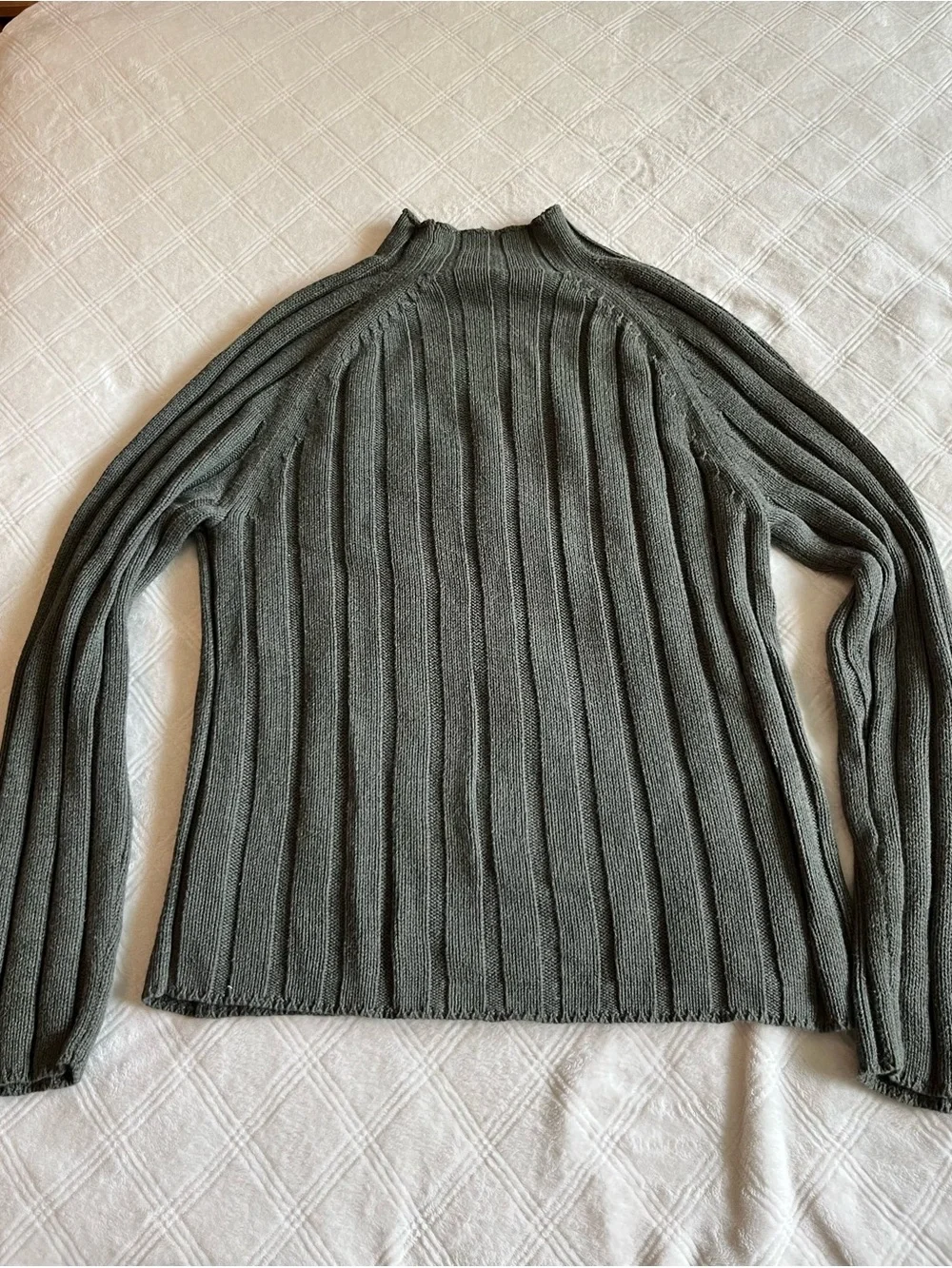 Banana Republic Olive Ribbed Mock Neck Sweater